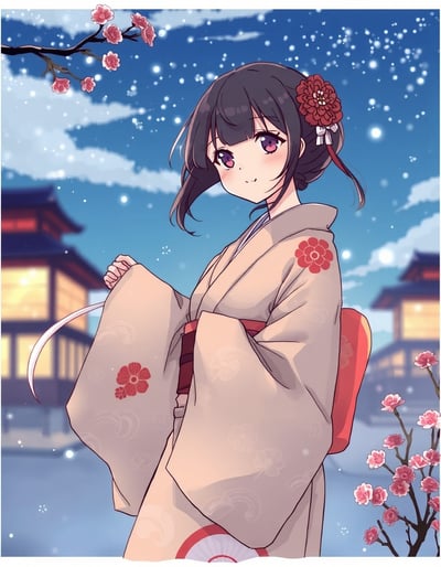 浴衣美少女イラスト