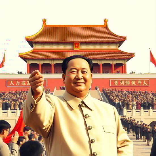 伟大领袖毛主席，天安门全世界宣布开国大典