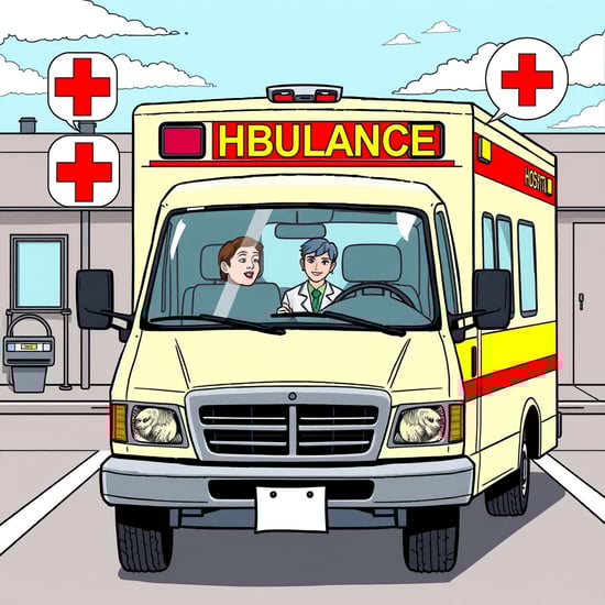 Ambulance, Hospital, comic art
